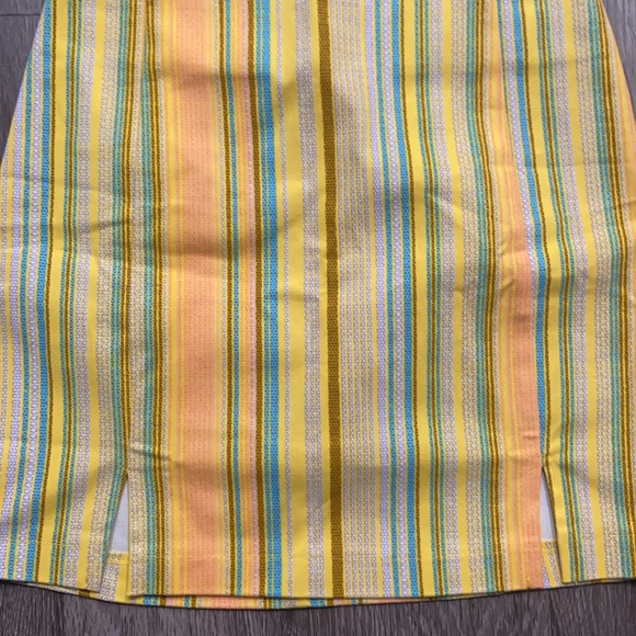 Yellow/Orange/Blue Stripped Mini Skirt - Picture 2 of 3
